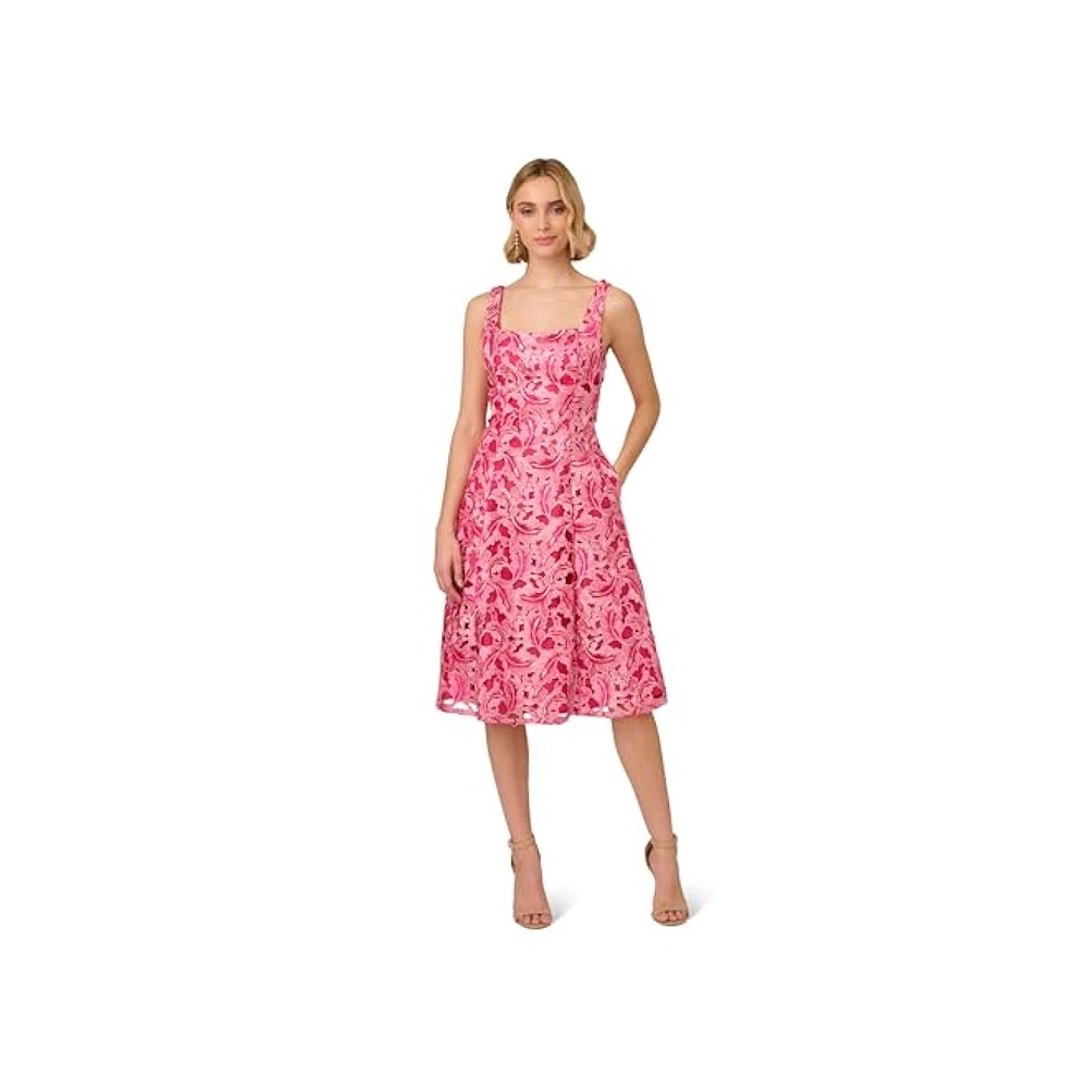 Adrianna Papell Floral Embroidered Dress